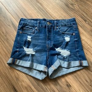 Aero distressed high waisted shorts
